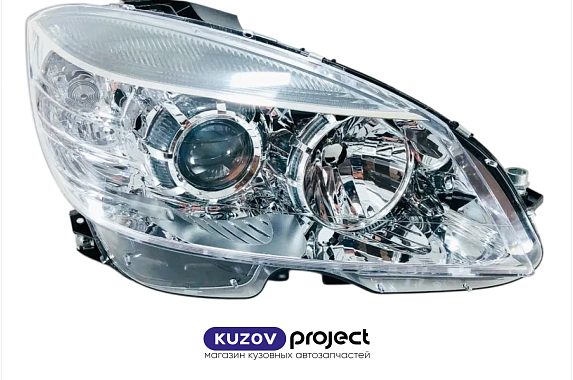 Фара правая галоген с электрическим корректором Mercedes Benz W204 2007-2010 (DEPO)